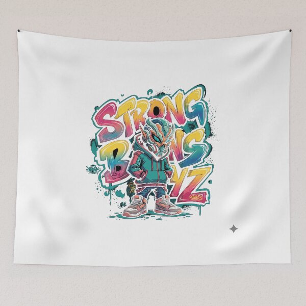 Item preview, Strong Boyz Graffiti Streetwear T-Shirt | Futuristic Urban Typography Graphic Design  Main Tag (1) designed and sold by MAStrends.