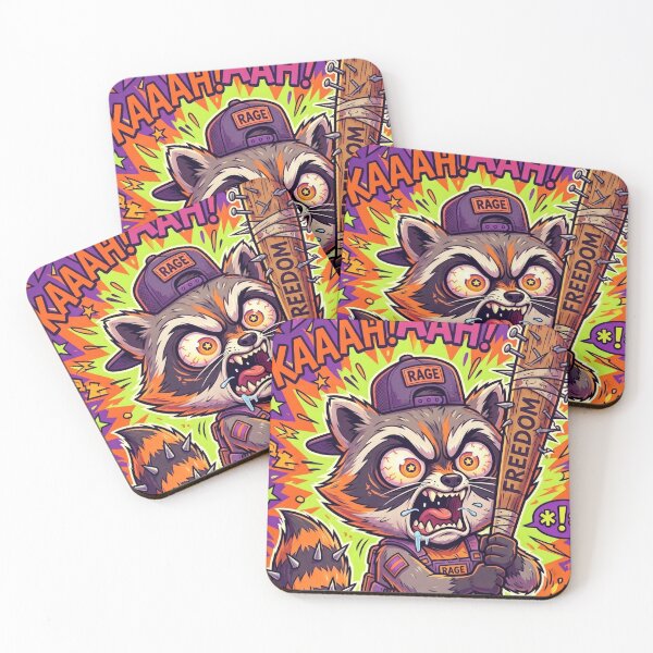 Item preview, Enraged Raccoon Comic Art Freedom Spiked Bat designed and sold by Pandora´s Box.
