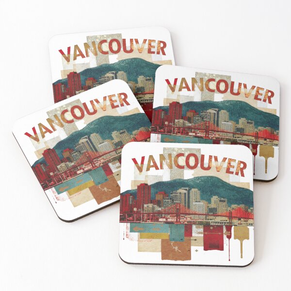 Item preview, Vancouver Canada Skyline Art - Minimalist Cityscape Travel Poster designed and sold by OzzFrequency.