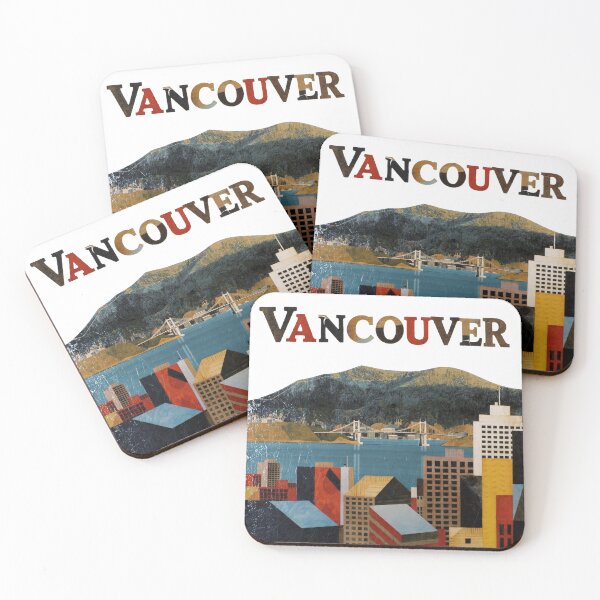 Item preview, Vancouver Canada Skyline Art - Minimalist Cityscape Travel Poster designed and sold by OzzFrequency.