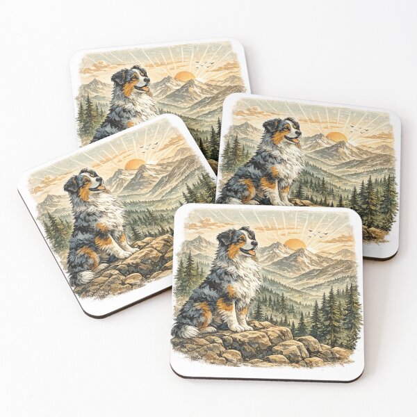 Item preview, Australian Shepherd Mountain Adventure Vintage National Park Dog Lover Sticker designed and sold by Golden Era Studio.