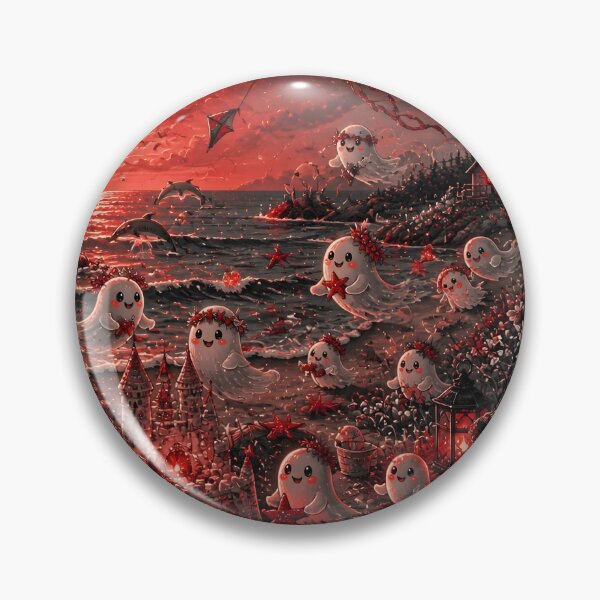 Item preview, Playful Ghosts on a Beach at Sunrise designed and sold by Shelley Loewnau-Jones Studio.