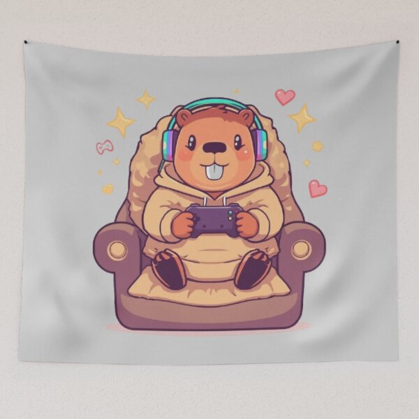 Item preview, Kawaii Gamer Capybara | Cute Gaming Animal Sticker designed and sold by Stylestickers55.
