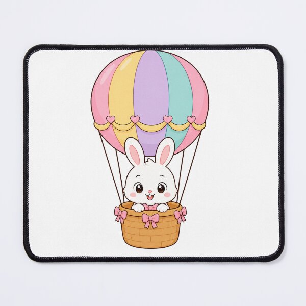 Artikelvorschau, Cute Bunny Riding Hot Air Balloon Kawaii Cartoon Adventure Design entworfen und verkauft von Seculinator.