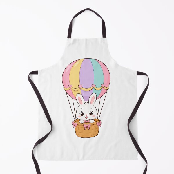 Item preview, Cute Bunny Riding Hot Air Balloon Kawaii Cartoon Adventure Design designed and sold by Seculinator.