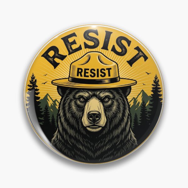 Item preview, Resist Bear Vintage Park Ranger Badge - Alt National Park Protest designed and sold by raedattia.