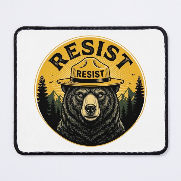 Item preview, Resist Bear Vintage Park Ranger Badge - Alt National Park Protest designed and sold by raedattia.