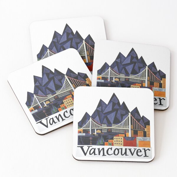 Item preview, Vancouver Canada Skyline Art - Minimalist Cityscape Travel Poster designed and sold by OzzFrequency.