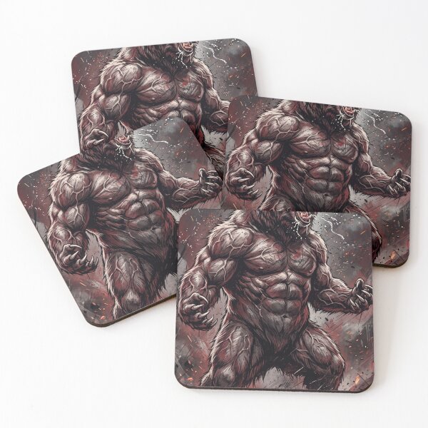 Item preview, Muscular Grizzly Bear Roaring Red Smoke Art designed and sold by Pandora´s Box.