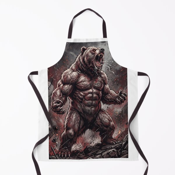 Item preview, Muscular Grizzly Bear Roaring Red Smoke Art designed and sold by Pandora´s Box.