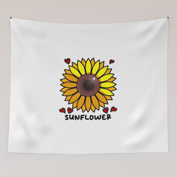 Item preview, Cute Kawaii Sunflower Illustration with Hearts designed and sold by SingularityMSM.