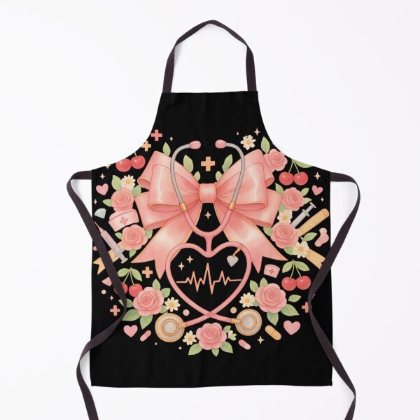 Item preview, Coquette Nurse Stethoscope Heart Bow Pink Floral Medical T-Shirt designed and sold by PACS0011.