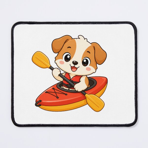 Artikelvorschau, Cute Puppy Kayaking Kawaii Cartoon Outdoor Adventure Design entworfen und verkauft von Seculinator.