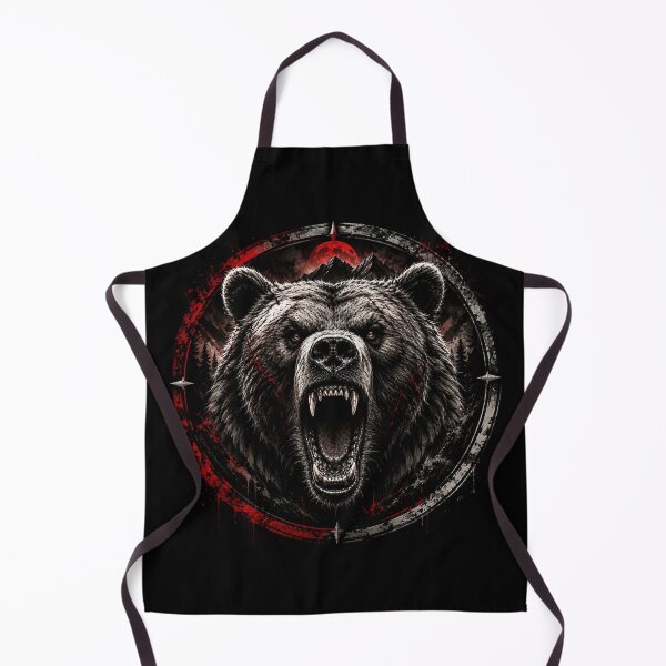 Item preview, Roaring Grizzly Bear, Angry Wild Bear, Black and White designed and sold by PatternFly.