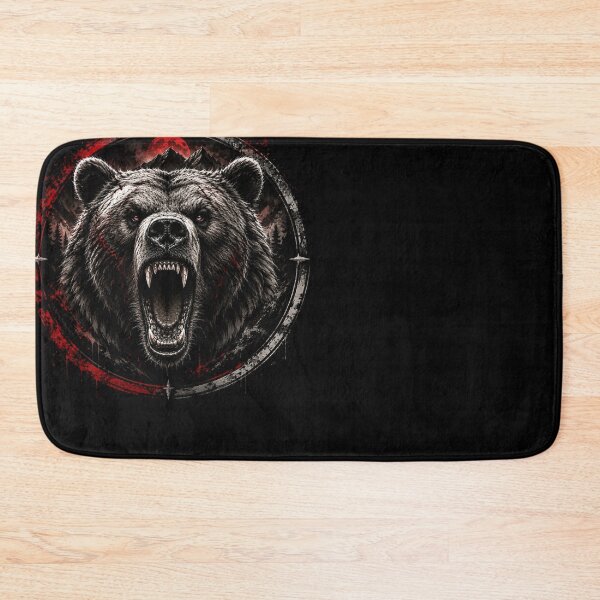 Item preview, Roaring Grizzly Bear, Angry Wild Bear, Black and White designed and sold by PatternFly.