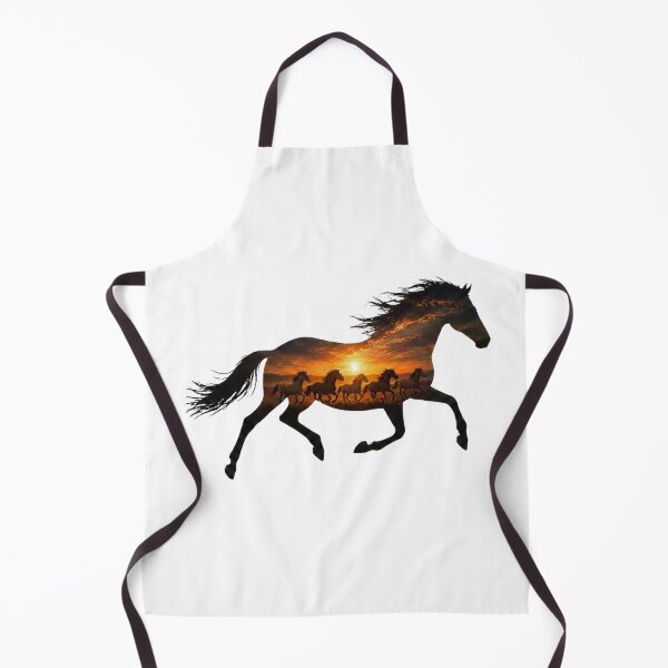 Item preview, Galloping Horse Double Exposure Wild Horses Sunset Landscape Art designed and sold by OTSC.