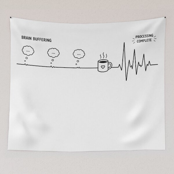 Item preview, ❤️ HEARTBEAT COLLECITON ❤️ - COFFEE ☕ - Brain Buffering designed and sold by WheelieGdArt.