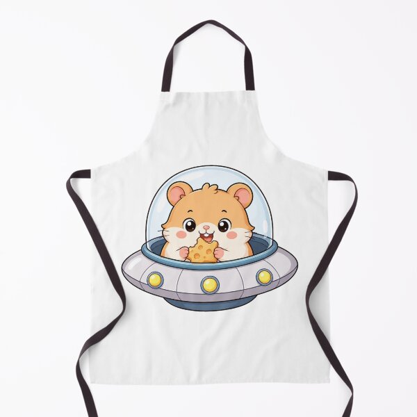 Item preview, Cute Hamster in UFO Eating Cheese Kawaii Cartoon Space Design designed and sold by Seculinator.