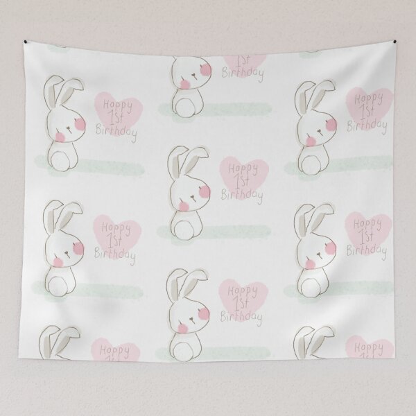 Item preview, Hoppy 1st Birthday bunny love designed and sold by Hephzibahlove.