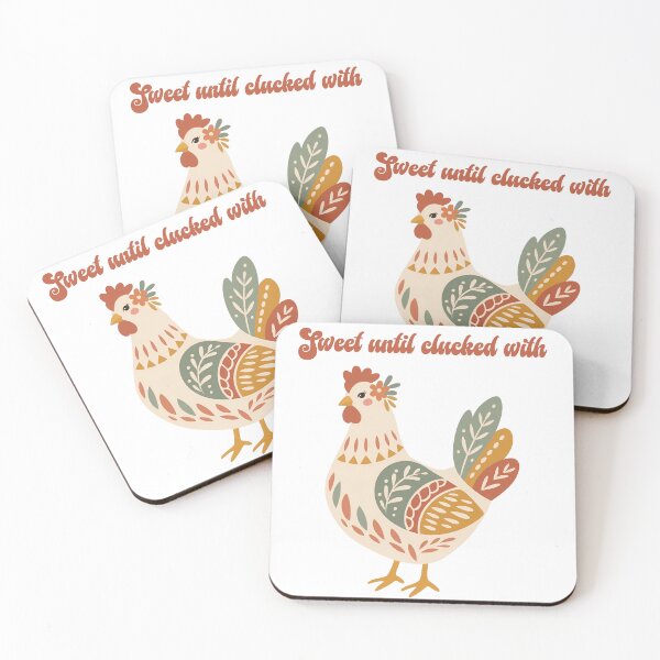 Item preview, Sweet Until Clucked With Boho Floral Chicken Cotton T-Shirt designed and sold by ZenfiniteDesign.
