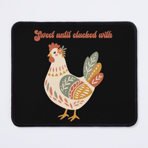 Item preview, Sweet Until Clucked With Boho Floral Chicken Cotton T-Shirt designed and sold by ZenfiniteDesign.