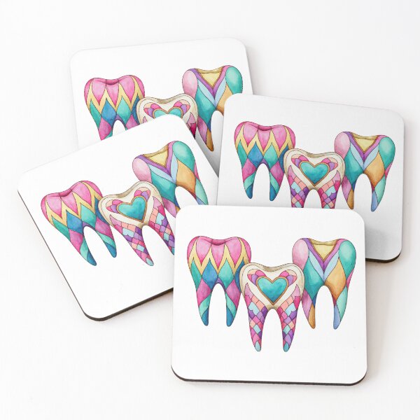 Item preview, Stained Glass Watercolor Teeth Design | Cute Dentist Dental Hygienist Gift Shirt designed and sold by Anastasiia Yurevych.