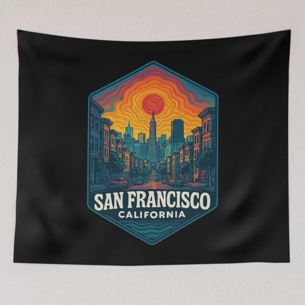 Item preview, San Francisco California USA Trippy Travel designed and sold by TomFrontierArt.
