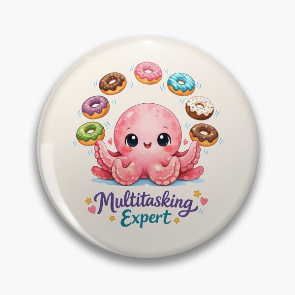 Item preview, Cute Kawaii Octopus | Multitasking Expert Funny Ocean Animal Gift for Octopus Lovers | Watercolor Art designed and sold by stylishdzign.