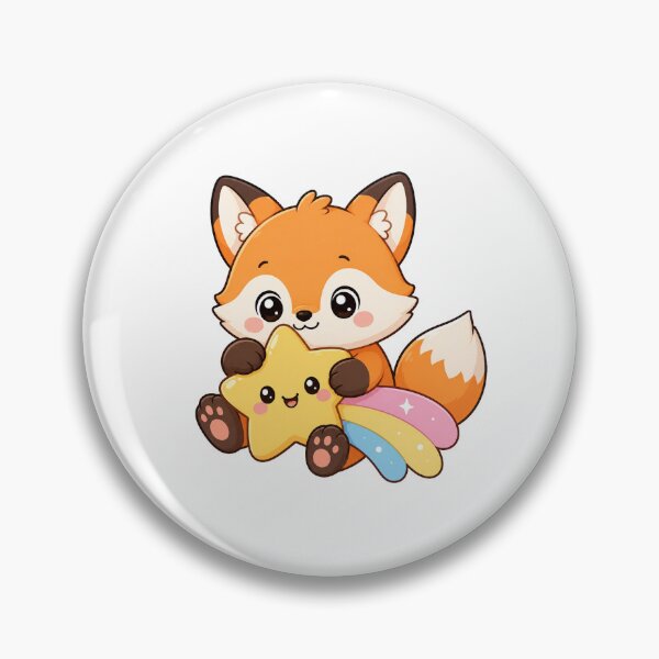 Item preview, Cute Fox Hugging Star Plush Kawaii Cartoon Dreamy Design designed and sold by Seculinator.