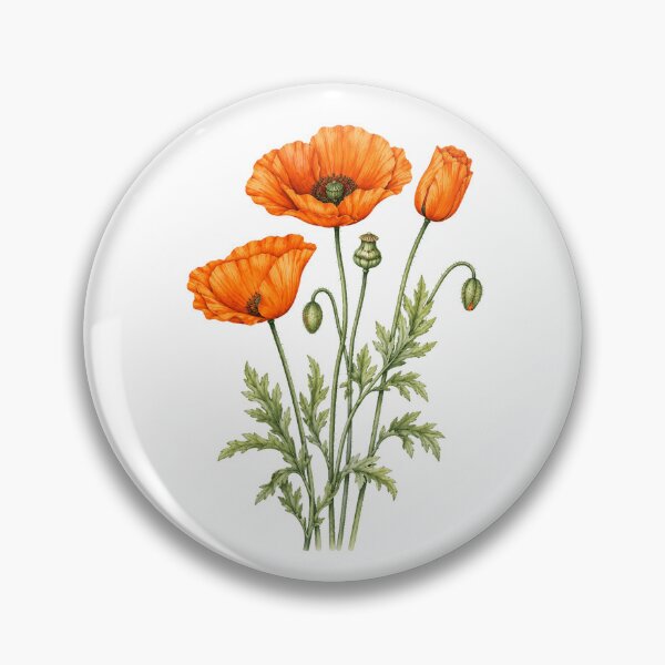 Item preview, Orange Poppy Botanical Watercolor Floral  designed and sold by Moizento.