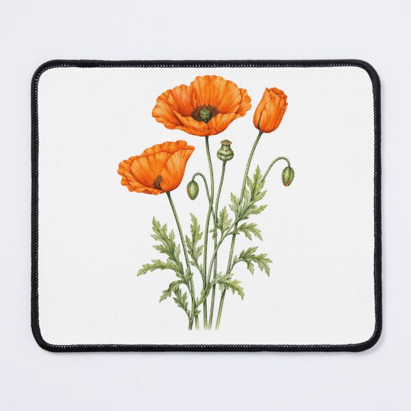 Item preview, Orange Poppy Botanical Watercolor Floral designed and sold by Moizento.