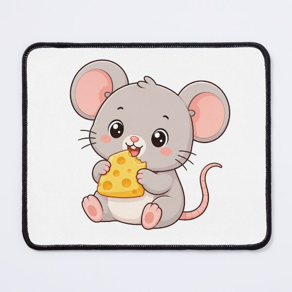 Item preview, Cute Mouse Eating Cheese Kawaii Cartoon Animal Design designed and sold by Seculinator.