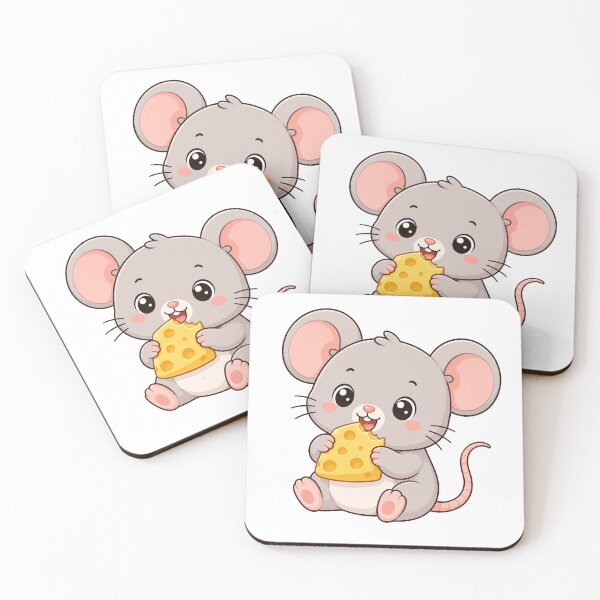 Item preview, Cute Mouse Eating Cheese Kawaii Cartoon Animal Design designed and sold by Seculinator.