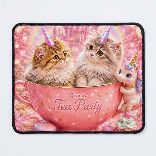 Item preview, Kawaii Tea Party Cats with Unicorn designed and sold by JBXDesigner.