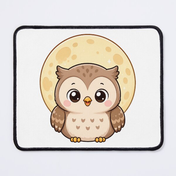Artikelvorschau, Cute Owl with Full Moon Kawaii Cartoon Night Sky Design entworfen und verkauft von Seculinator.