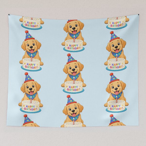 Item preview, Happy Barkday! | Cute Puppy Birthday Cake Illustration designed and sold by Stubblejumper Artworks.
