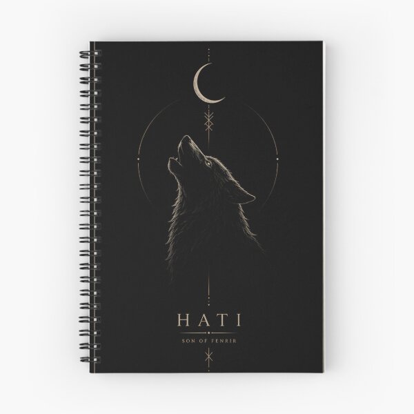 Item preview, Hati Son of Fenrir Norse Wolf Moon Crescent Gothic Mythology Poster designed and sold by DarkOriginArts.