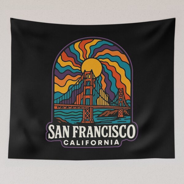 Item preview, San Francisco California Golden Gate Trippy Art designed and sold by TomFrontierArt.