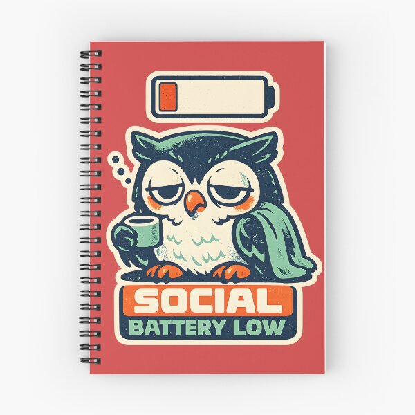 Item preview, Social Battery Low Cute Introvert Owl Design | Funny Social Exhaustion Meme Style designed and sold by  Artistry in Motion by MADsrecreation.