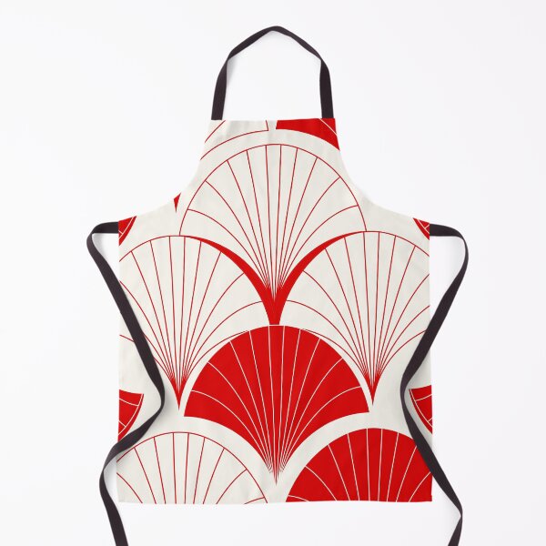 Item preview, Asian Art Deco Red And White Fan Pattern designed and sold by DEC02.