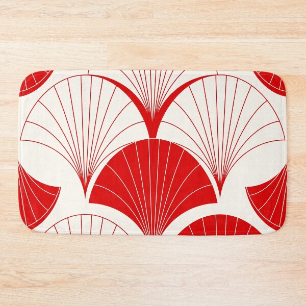 Item preview, Asian Art Deco Red And White Fan Pattern designed and sold by DEC02.