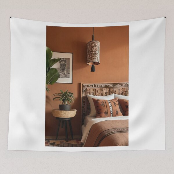Item preview, Interior - Afro-Bohemian Style Bedroom, Warm Aesthetic designed and sold by Reverso-Design.