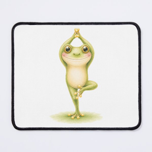 Item preview, Tree Pose Tree Frog Yoga Watercolor Print designed and sold by YogiAnimalArt.