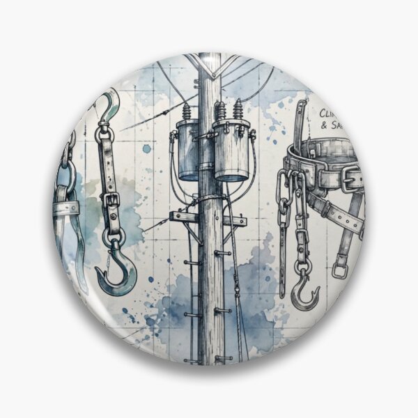 Item preview, Lineman Wall Art — Powering America Blueprint Canvas | Electrician Gift | Utility Pole Art designed and sold by Donartpictures.