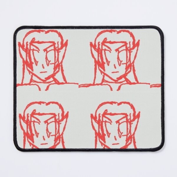 Item preview, Rough Red Line Sketch Elf Portrait designed and sold by KaleChub.