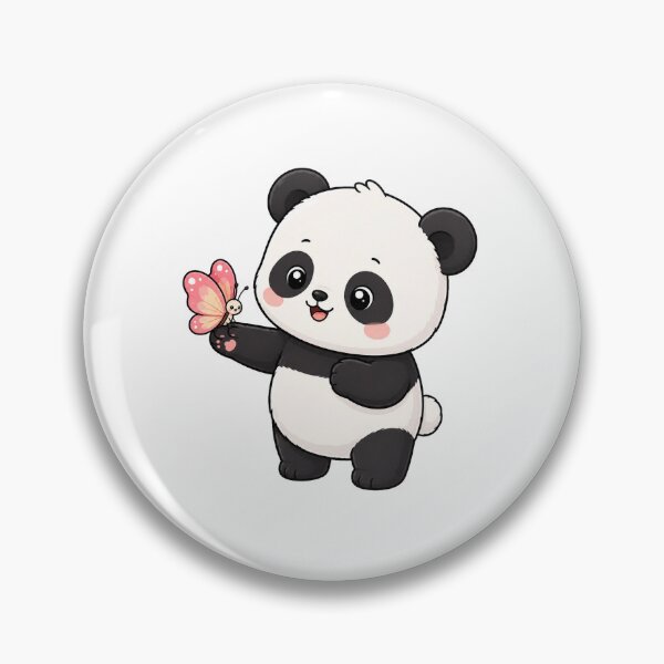Item preview, Cute Kawaii Baby Panda Wearing Butterfly On Hand designed and sold by Seculinator.
