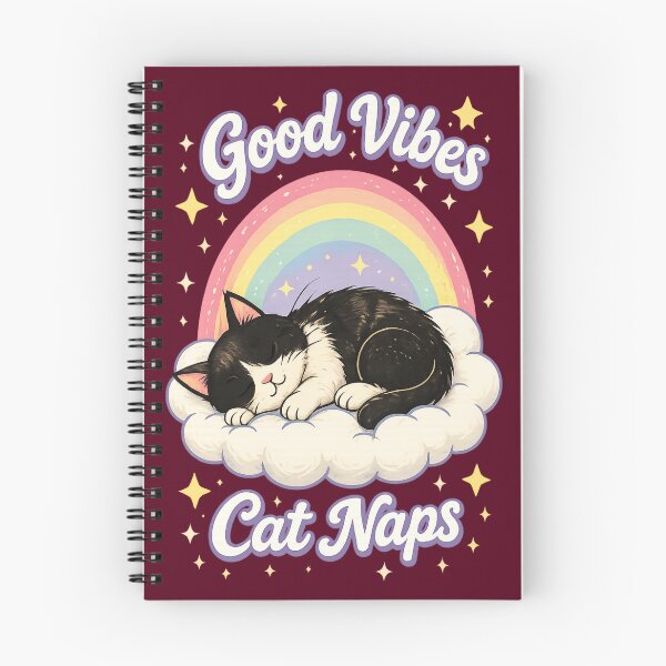 Item preview, Good Vibes & Cat Naps – Sleeping Cat Rainbow T-Shirt designed and sold by Spark Cottage.