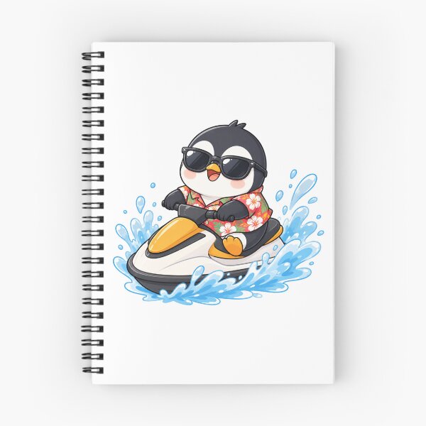 Item preview, Cool Kawaii Penguin Riding Jet Ski Summer Vacation designed and sold by Seculinator.
