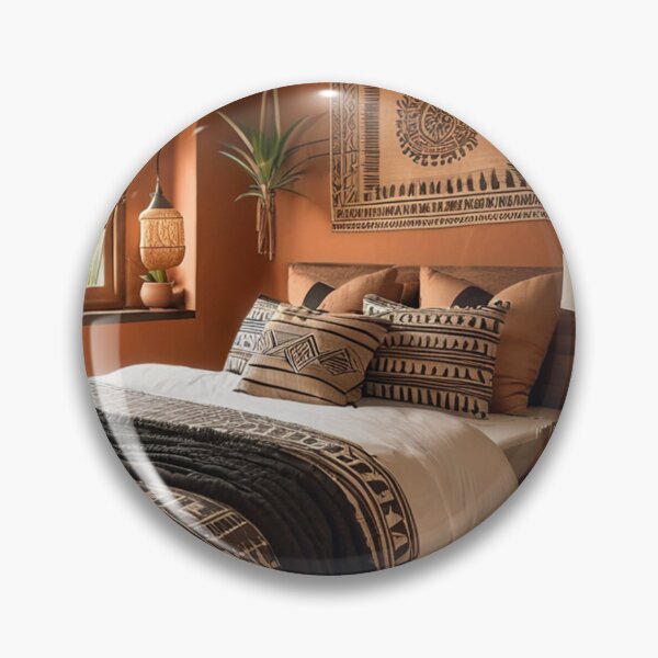 Item preview, Interior - Afro-Bohemian Style Bedroom, Warm Ethnic Ambiance designed and sold by Reverso-Design.