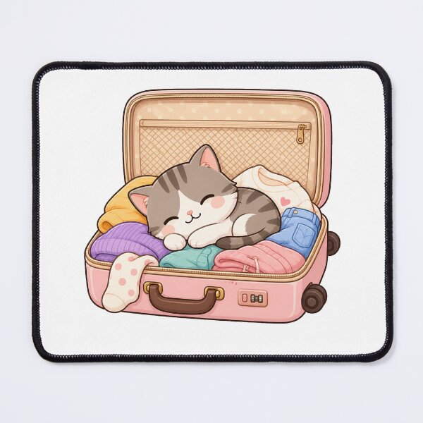 Item preview, Cute Kawaii Cat Sleeping In Pink Suitcase Travel designed and sold by Seculinator.
